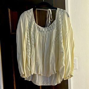 Cream flowy blouse